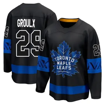 Men's Bo Groulx Toronto Maple Leafs ＃29 Breakaway Black Alternate Premier Jersey