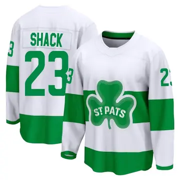 Men's Eddie Shack Toronto Maple Leafs ＃23 Breakaway White St. Patricks Alternate Premier Jersey