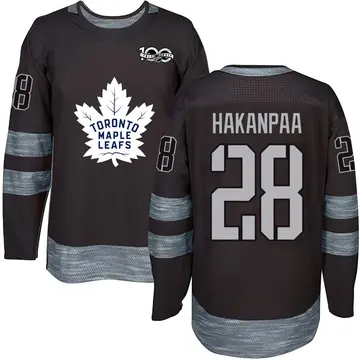 Men's Jani Hakanpaa Toronto Maple Leafs ＃28 Authentic Black 1917-2017 100th Anniversary Jersey