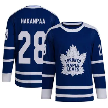 Men's Jani Hakanpaa Toronto Maple Leafs ＃28 Authentic Royal Reverse Retro 2.0 Jersey