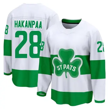 Men's Jani Hakanpaa Toronto Maple Leafs ＃28 Breakaway White St. Patricks Alternate Premier Jersey