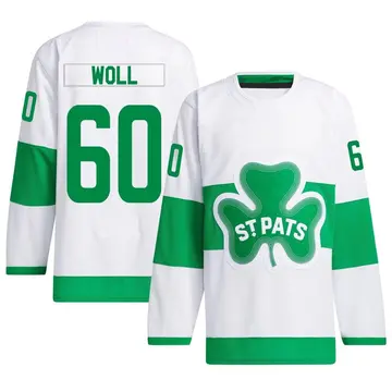 Men's Joseph Woll Toronto Maple Leafs ＃60 Authentic White St. Patricks Alternate Primegreen Jersey