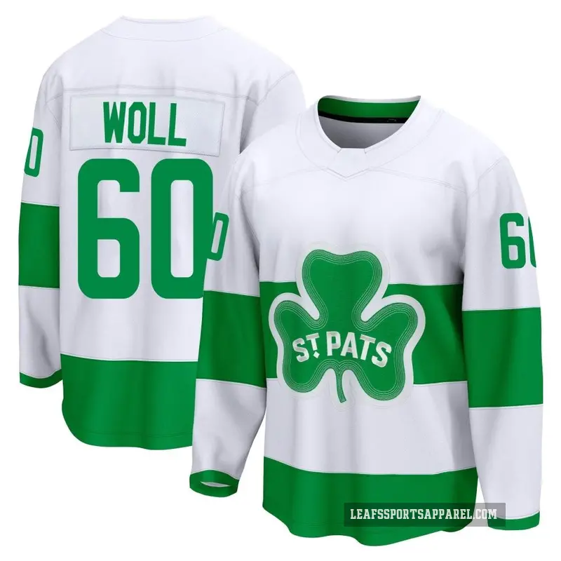 Men's Joseph Woll Toronto Maple Leafs ＃60 Breakaway White St. Patricks Alternate Premier Jersey