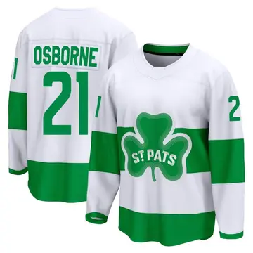 Men's Mark Osborne Toronto Maple Leafs ＃21 Breakaway White St. Patricks Alternate Premier Jersey