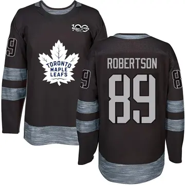 Men's Nicholas Robertson Toronto Maple Leafs ＃89 Authentic Black 1917-2017 100th Anniversary Jersey