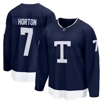 Men's Tim Horton Toronto Maple Leafs ＃7 Breakaway Navy 2022 Heritage Classic Jersey