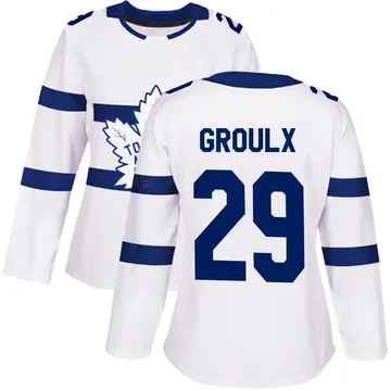 Women's Bo Groulx Toronto Maple Leafs ＃29 Authentic White 2018 Stadium Series Jersey