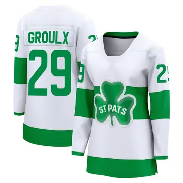 Women's Bo Groulx Toronto Maple Leafs ＃29 Breakaway White St. Patricks Alternate Premier Jersey