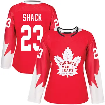 Women's Eddie Shack Toronto Maple Leafs ＃23 Authentic Red Alternate Jersey