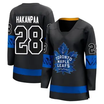Women's Jani Hakanpaa Toronto Maple Leafs ＃28 Breakaway Black Alternate Premier Jersey
