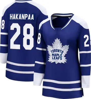 Women's Jani Hakanpaa Toronto Maple Leafs ＃28 Breakaway Royal Special Edition 2.0 Jersey