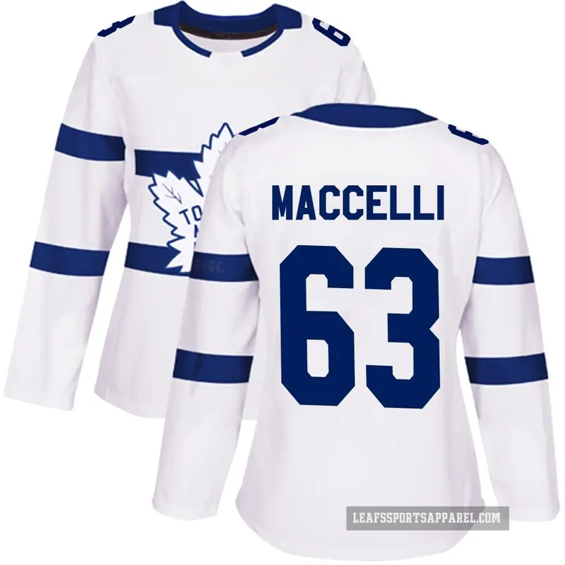 Women's Matias Maccelli Toronto Maple Leafs ＃63 Authentic White 2018 Stadium Series Jersey