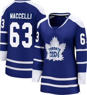 Women's Matias Maccelli Toronto Maple Leafs ＃63 Breakaway Royal Special Edition 2.0 Jersey