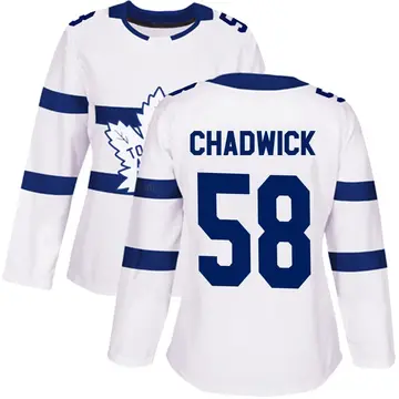 Women's Noah Chadwick Toronto Maple Leafs ＃58 Authentic White 2018 Stadium Series Jersey