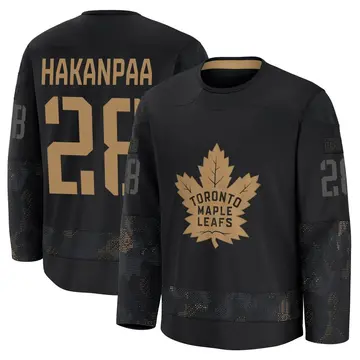 Youth Jani Hakanpaa Toronto Maple Leafs ＃28 Premium Black 2024 Military Appreciation Practice Jersey