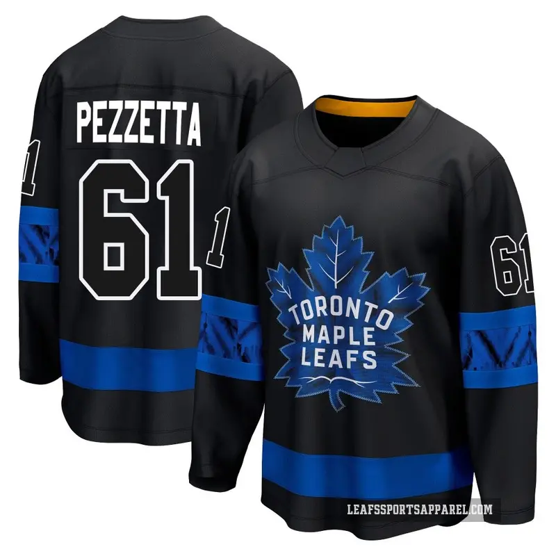 Youth Michael Pezzetta Toronto Maple Leafs ＃61 Breakaway Black Alternate Premier Jersey