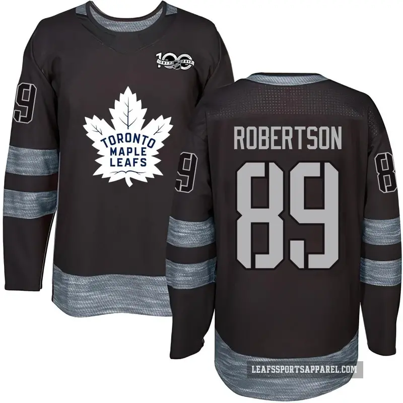 Youth Nicholas Robertson Toronto Maple Leafs ＃89 Authentic Black 1917-2017 100th Anniversary Jersey